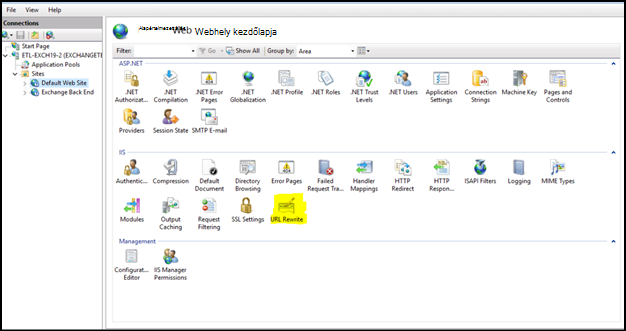 Képernyőkép az alapértelmezett webhelylapról.