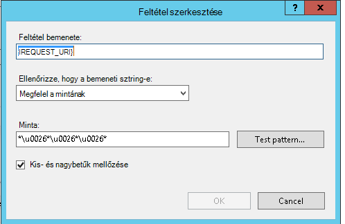 Képernyőkép a Feltételek szerkesztése képernyőről.