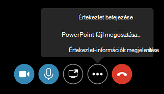 Az Értekezlet befejezése parancs a További beállítások (...) menüben