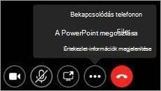Képernyőkép a További beállítások gombról