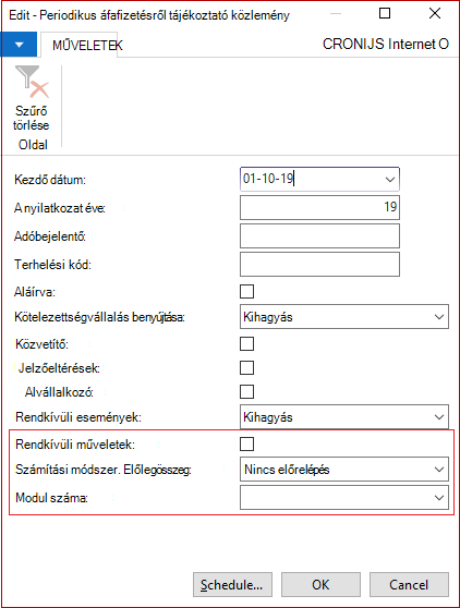 Periodikus áfafizetési kommunikációs jelentés
