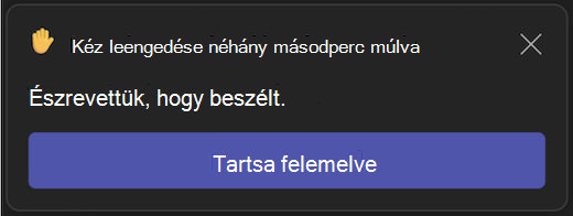 A felemelt kéz automatikus süllyesztésének felhasználói felülete