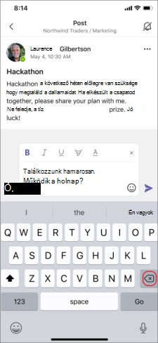 Prediktív szöveg eltávolítása