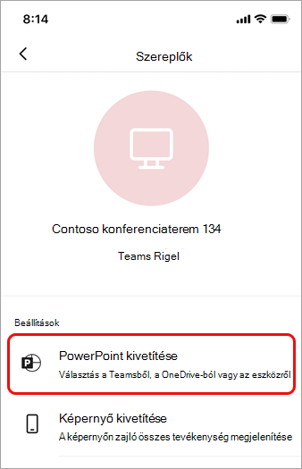 Koppintson a PowerPoint kivetítésére