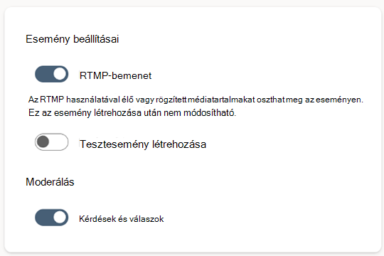 A Real Time Messaging Protocol beállításai