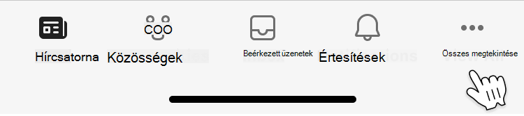 Az Összes megtekintése gomb képe a Viva Engage mobilalkalmazásban