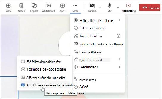 További műveletek Teams-értekezletekhez a Windows alkalmazásban.