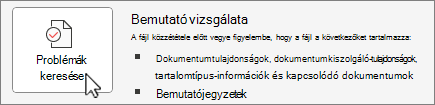 Problémák ellenőrzése képernyő