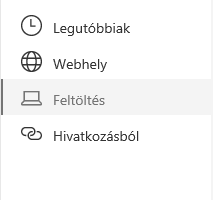 Képernyőkép: fájl helyének kiválasztása a SharePointban.