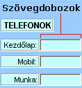 ActiveX-szövegmező vezérlő