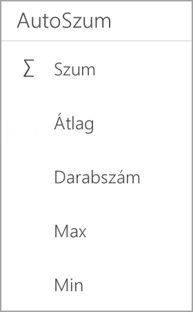 Android táblagép Excel Sum