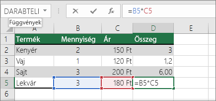Relatív cellahivatkozás