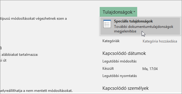 Speciális tulajdonságok