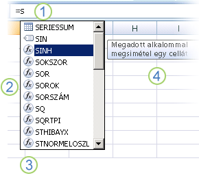 Automatikus képletkiegészítés