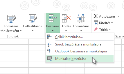 Cellák beszúrása