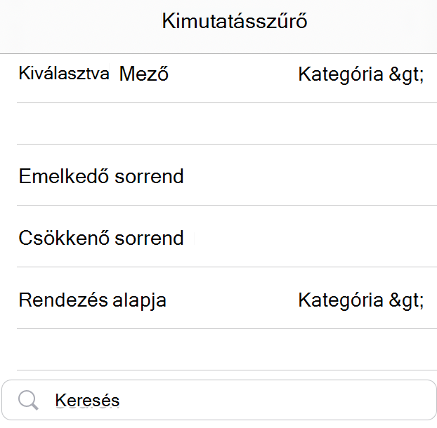 Kimutatások rendezési szűrője iPaden