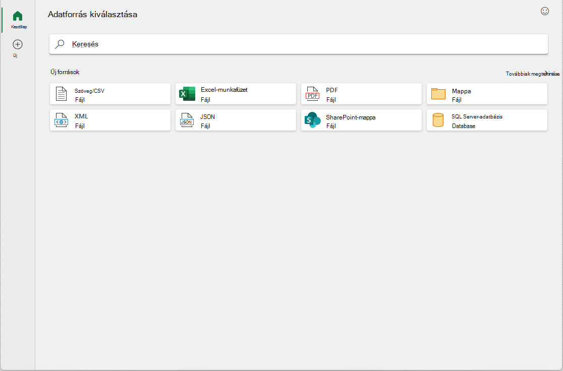 Modern Get Data Dialog Home Tab
