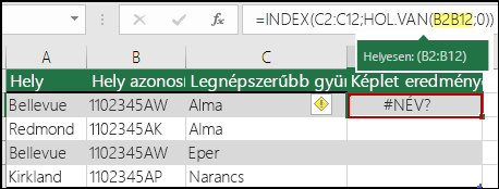 #NAME? hiba Tartományhivatkozásból hiányzó kettőspont