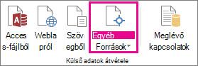 Az Egyéb forrásból gomb az Adatok lapon