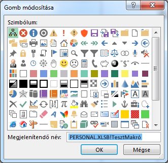 Gomb módosítása párbeszédpanel