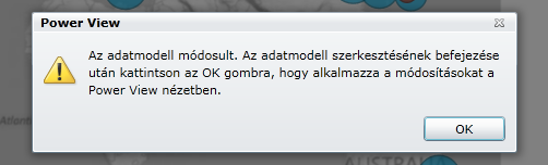 A program figyelmeztetésben jelzi az adatmodell módosítását