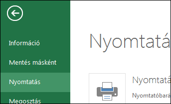 Kijelölt cellák nyomtatása