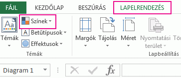Color button in Theme group on Page Layout tab