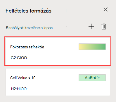 Kétszínű skála formázása