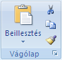 Az Excel menüszalagja