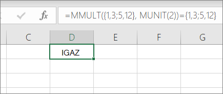 Példa az MMÁTRIX függvényre