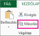 A Vágólap csoport Másolás gombja