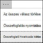 Összefoglaló hivatkozás lekérése lehetőség az Microsoft Forms