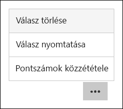 Pontszámok törlése, nyomtatása és közzététele a Microsoft Forms