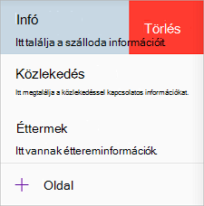Lap törlése az iOS OneNote-ban