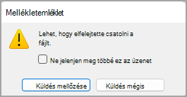 A Mellékletemlékeztető párbeszédpanel képe.