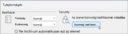 Válassza a Biztonsági beállítások lehetőséget