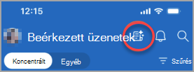 Az értesítési csengő bal oldalán lévő ikon a magas prioritású vagy a választ igénylő e-maileket mutatja.