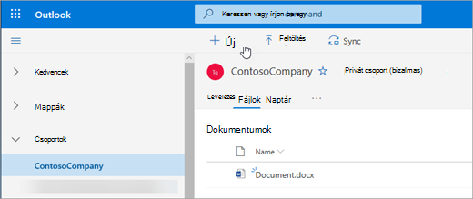 A Files megjelenítése a Csoportok alatt