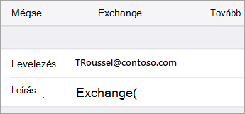 Exchange-bejelentkezés