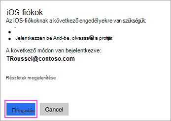 Ha a rendszer engedély megadását kéri, koppintson az Engedélyezés elemre.
