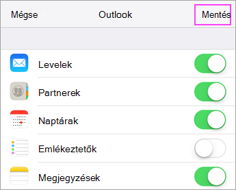 Fiókszinkronizálási beállítások