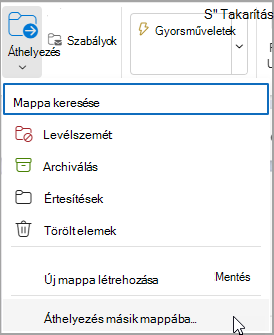 Válassza az Áthelyezés lehetőséget, és válassza ki azt a mappát, amelybe át szeretné helyezni az üzenetet.