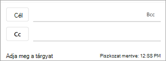 A címjegyzék eléréséhez és egy partner nevének beszúrásához válassza a megfelelő mező melletti gombot: Címzett, Másolatot kap vagy Titkos másolat.