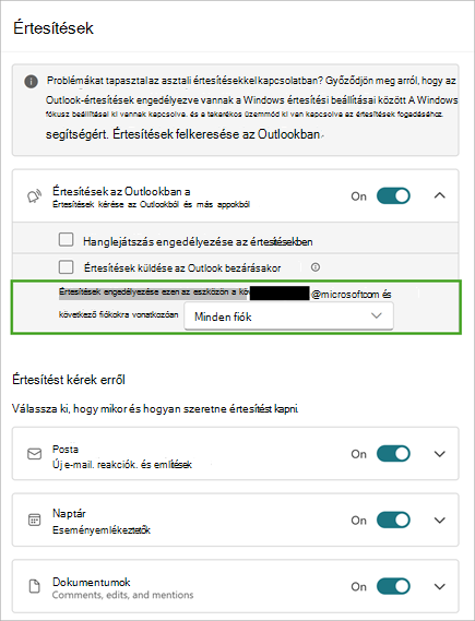 Válassza a Kibontás lehetőséget további értesítési lehetőségek megtekintéséhez