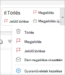 A menüszalag képernyőképe a gyors lépések sorrendjével