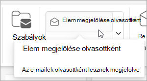 Képernyőkép a testre szabott gyorsműveletről, amely tartalmazza a lépésre mutatás utáni kurzort is