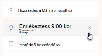 Képernyőkép a feladatemlékeztető eltávolítására szolgáló mégse ikonról