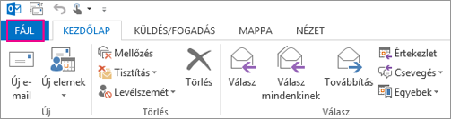 Így néz ki az asztali Outlook menüszalagja.