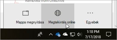 Képernyőkép a Megtekintés online gombról