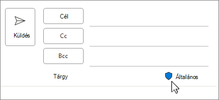 Bizalmassági címke ikonja új e-mailben